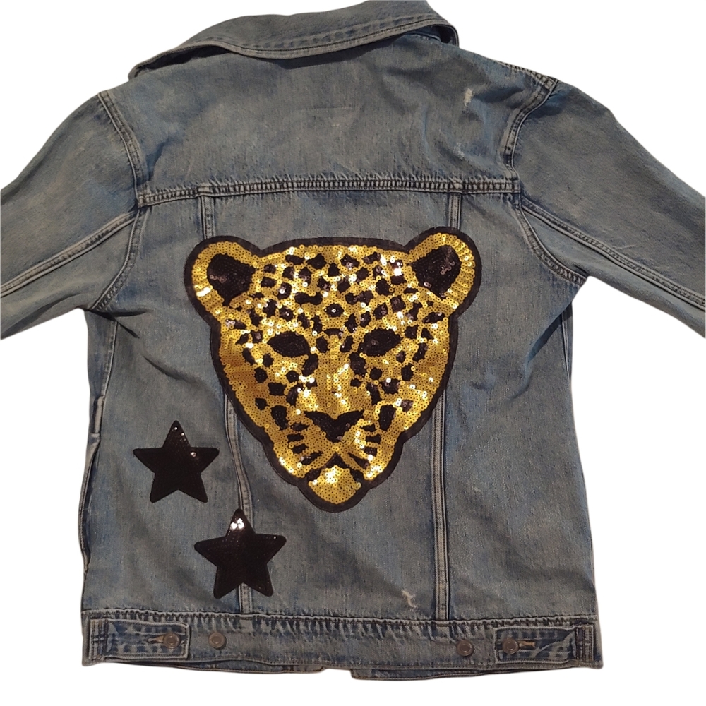 Lucky Brand Womens Denim Jacket Sz S Embellished